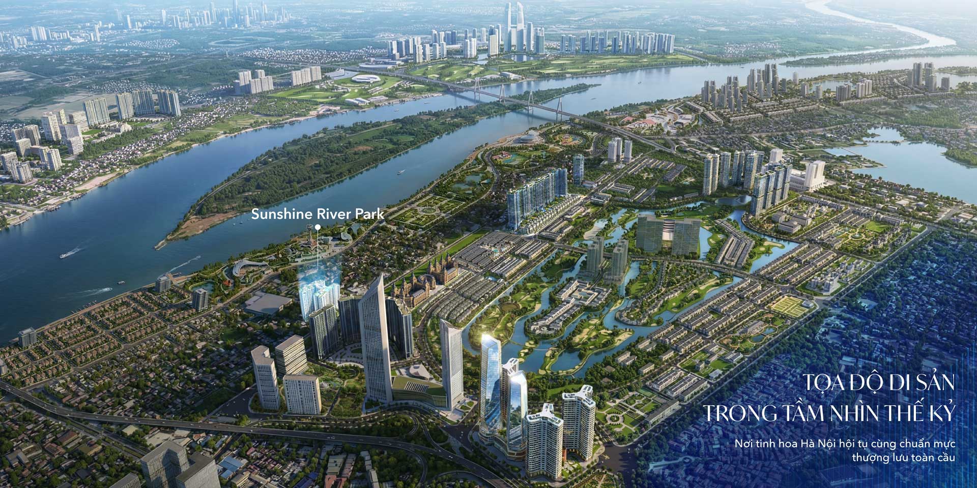 Vị tr&iacute; ven s&ocirc;ng Hồng liền kề khu đ&ocirc; thị Ciputra của Sunshine River Park